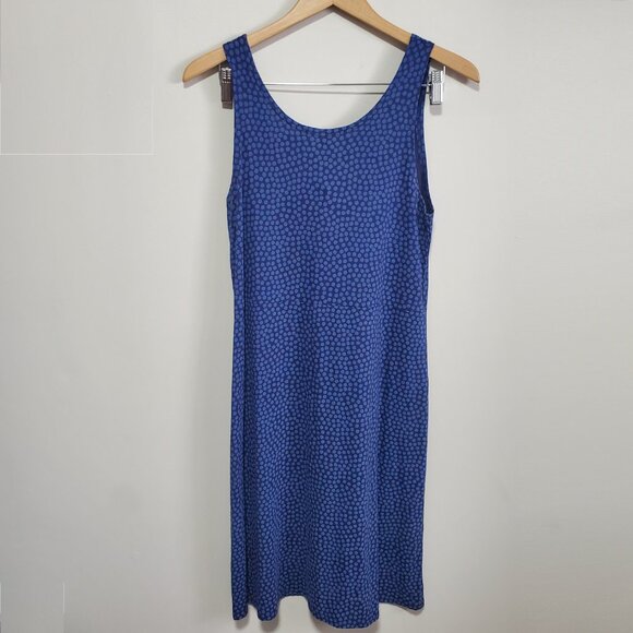 GUDRUN SJODEN Polka Dot Sleeveless Tank Dress Knee Length Blue Women's Medium - Picture 6 of 11